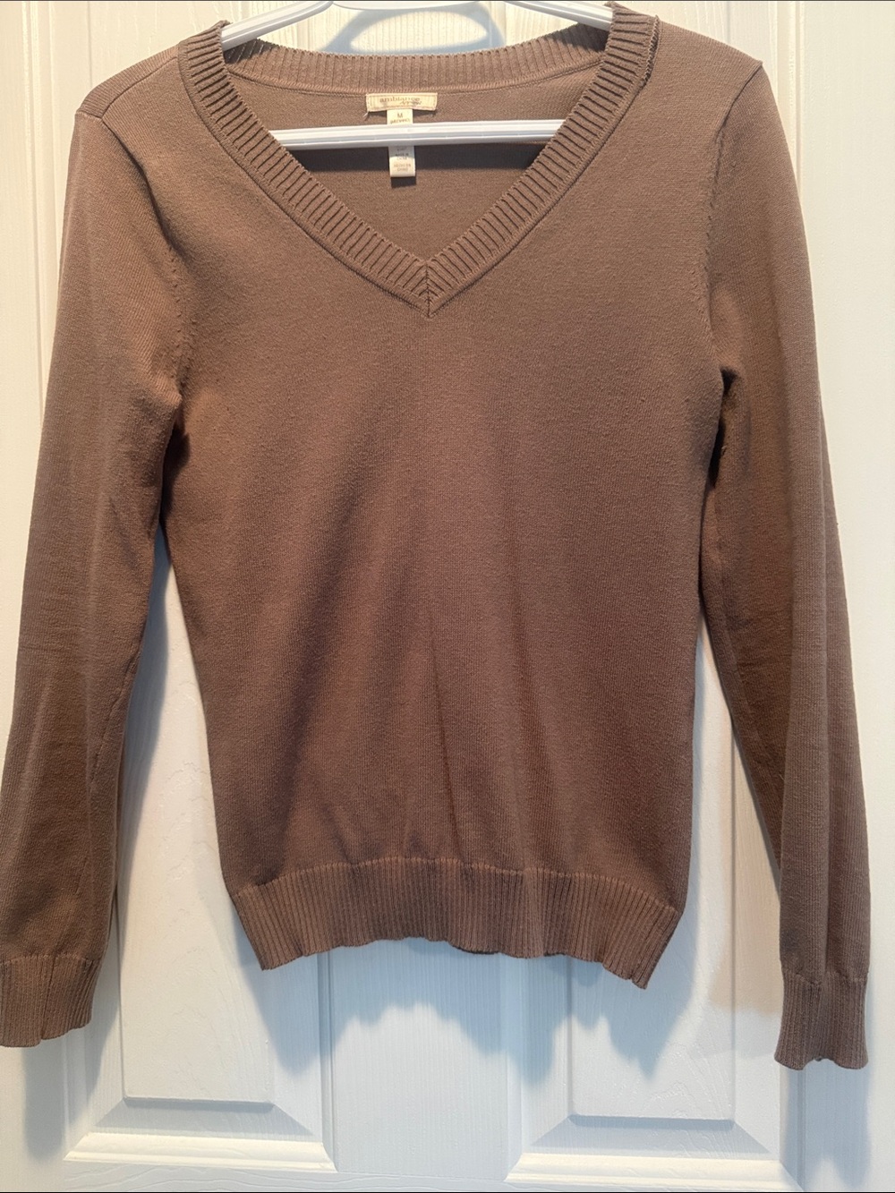 Ambiance Brown V-Neck Sweater
